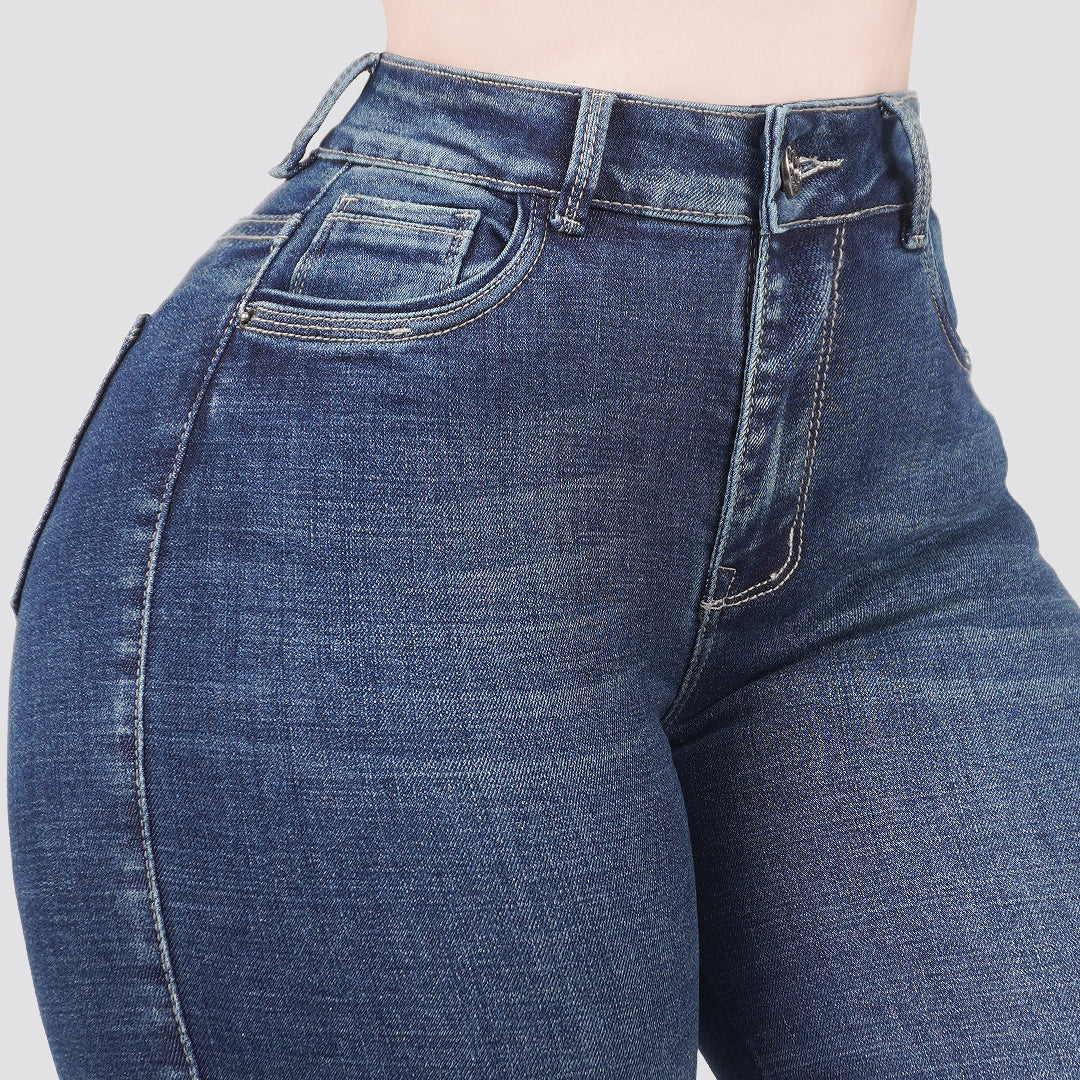 Jeans skinny tiro alto 24411