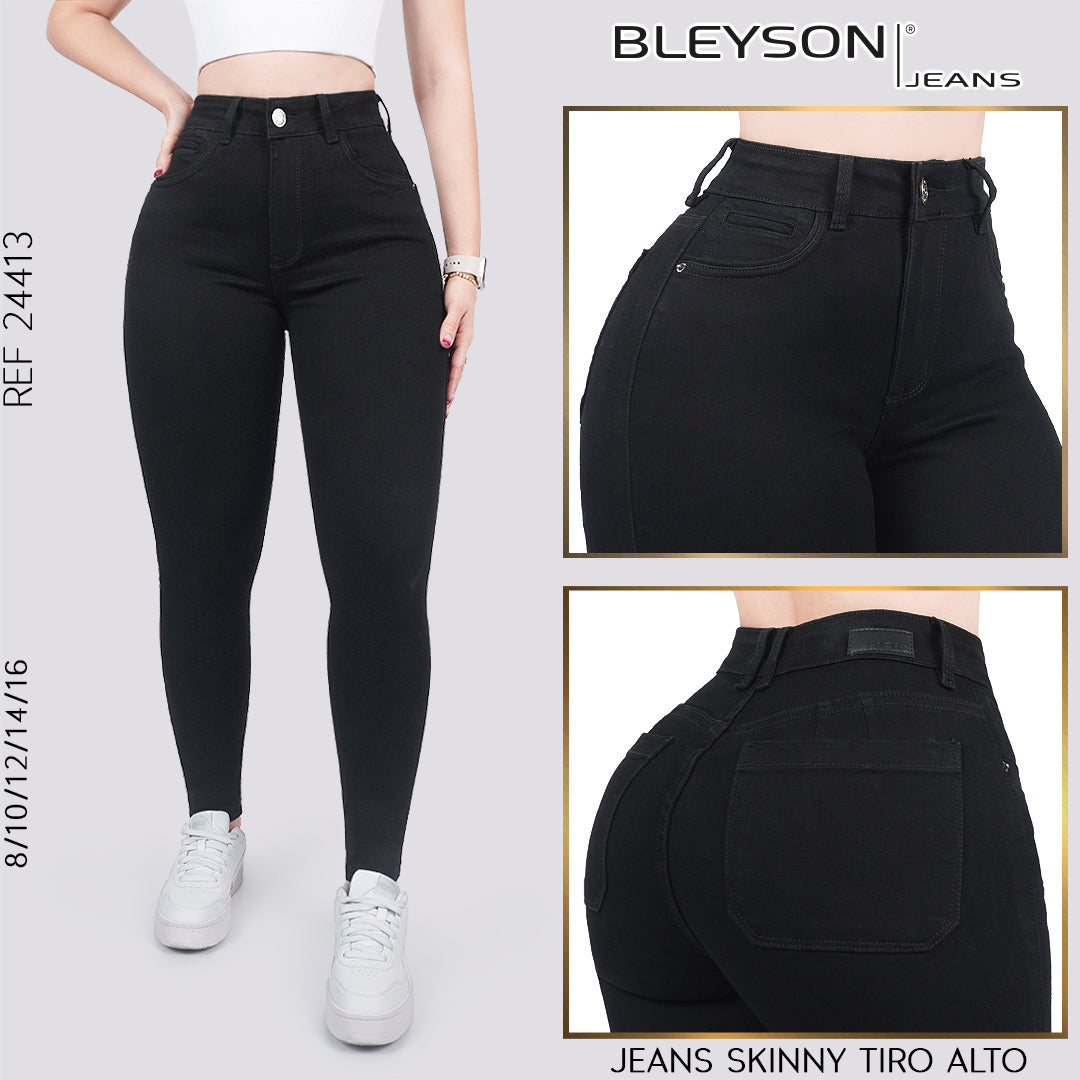 Jeans skinny tiro alto 24413