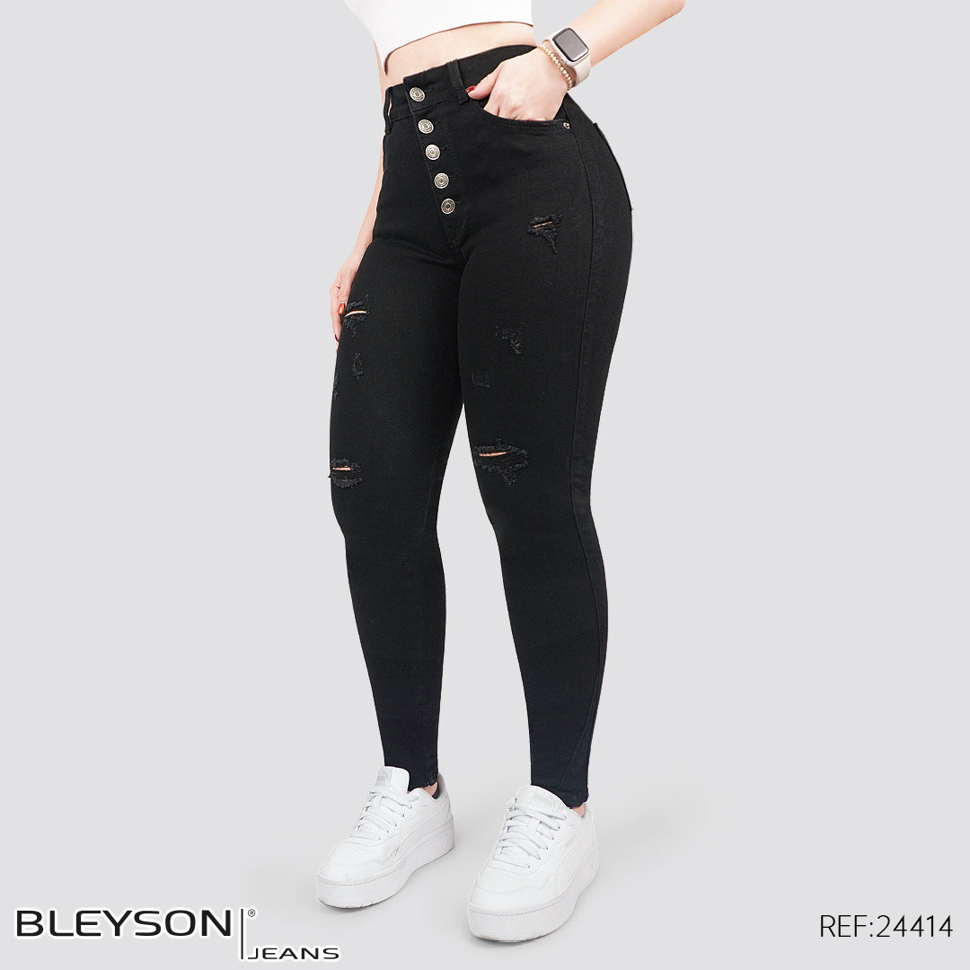 Jeans skinny tiro alto 24414