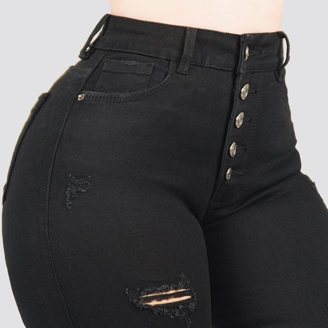 Jeans skinny tiro alto 24414
