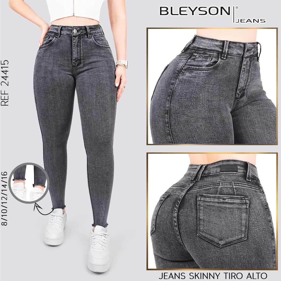 Jeans skinny tiro alto 24415