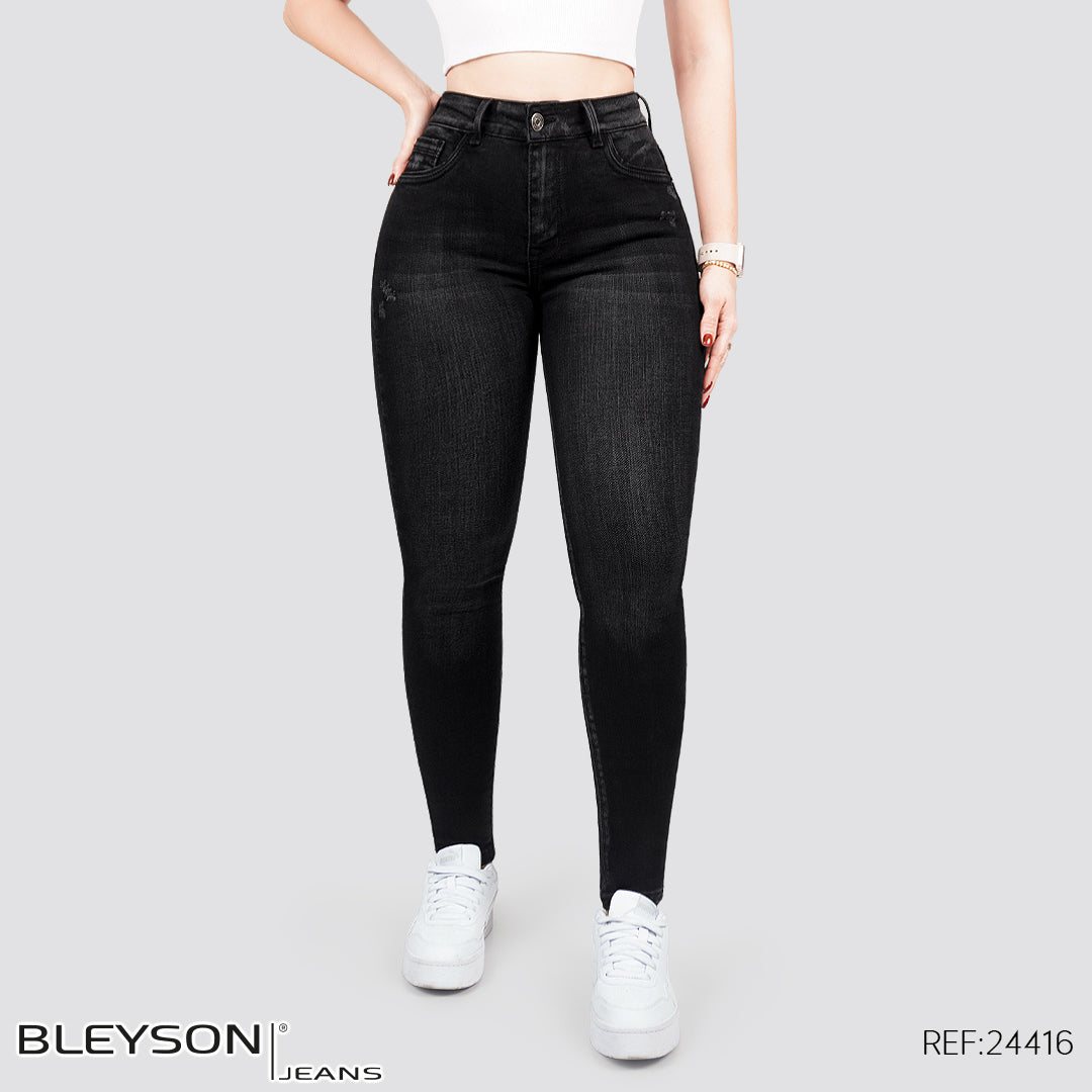Jeans skinny tiro alto 24416
