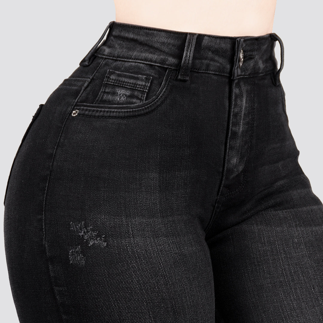 Jeans skinny tiro alto 24416