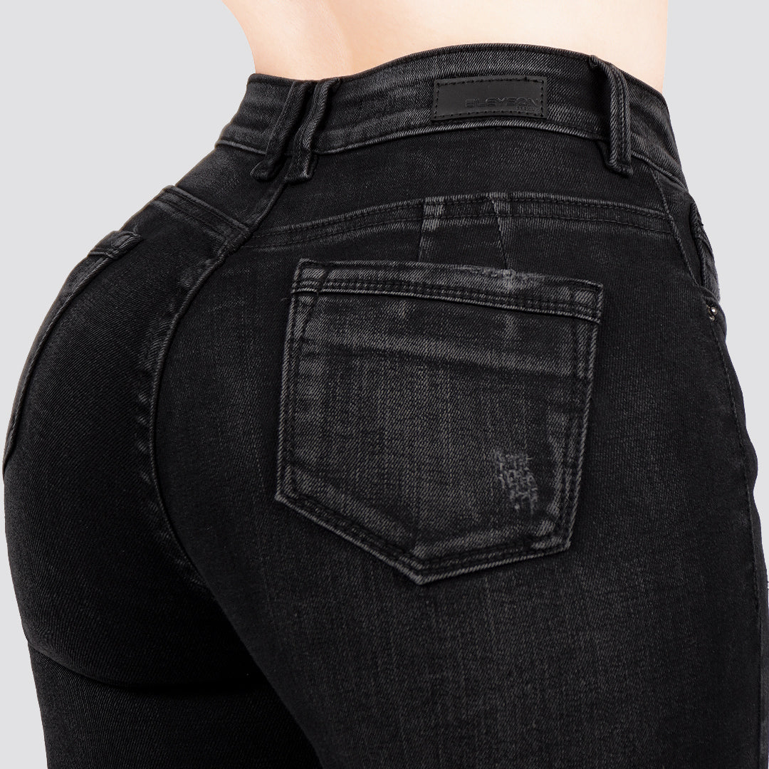 Jeans skinny tiro alto 24416