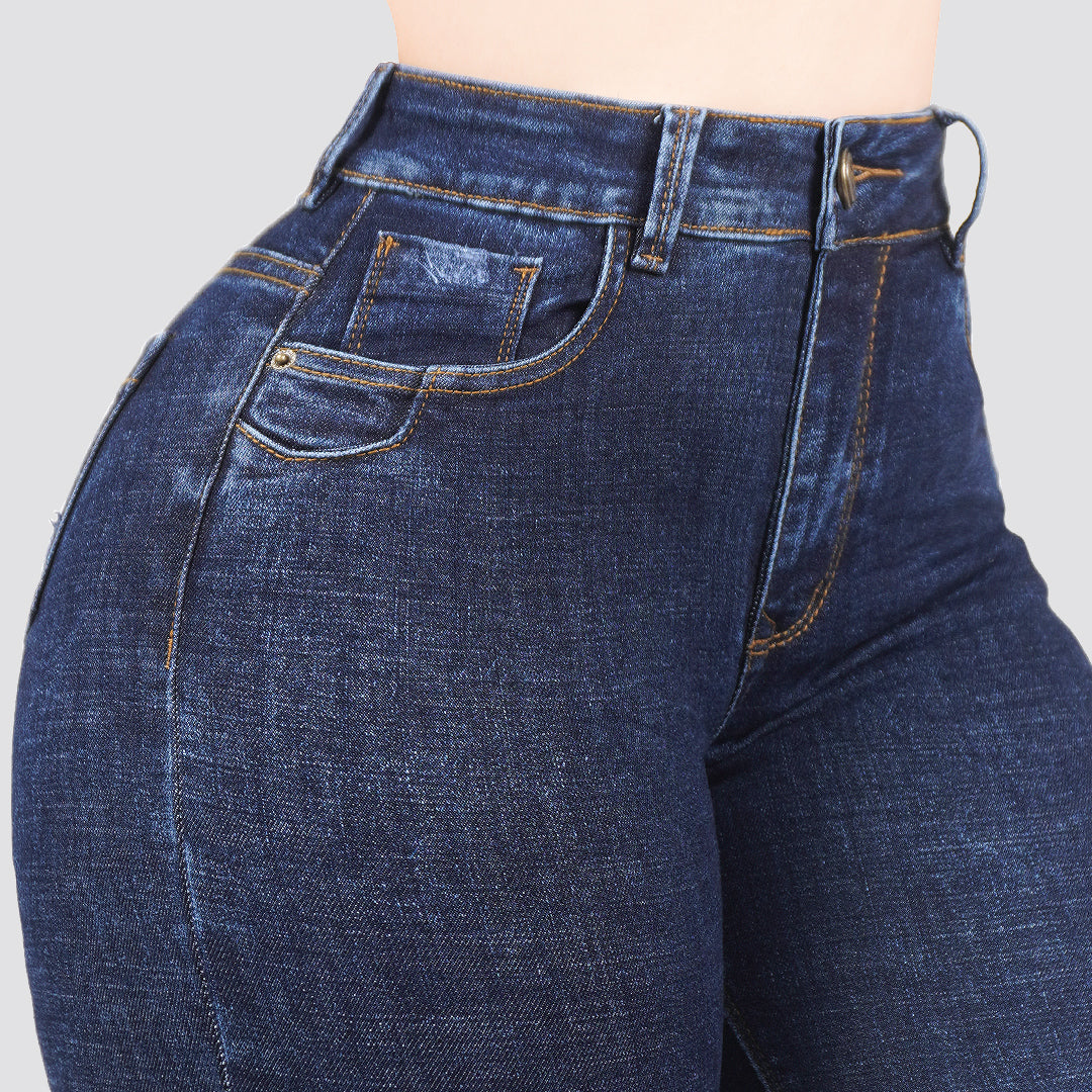 Jeans skinny tiro alto 24419