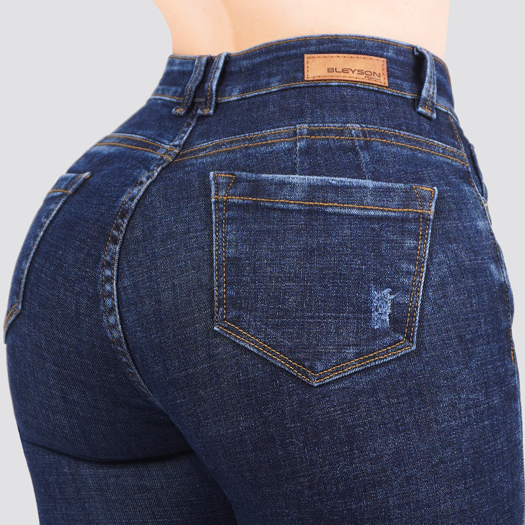 Jeans skinny tiro alto 24419