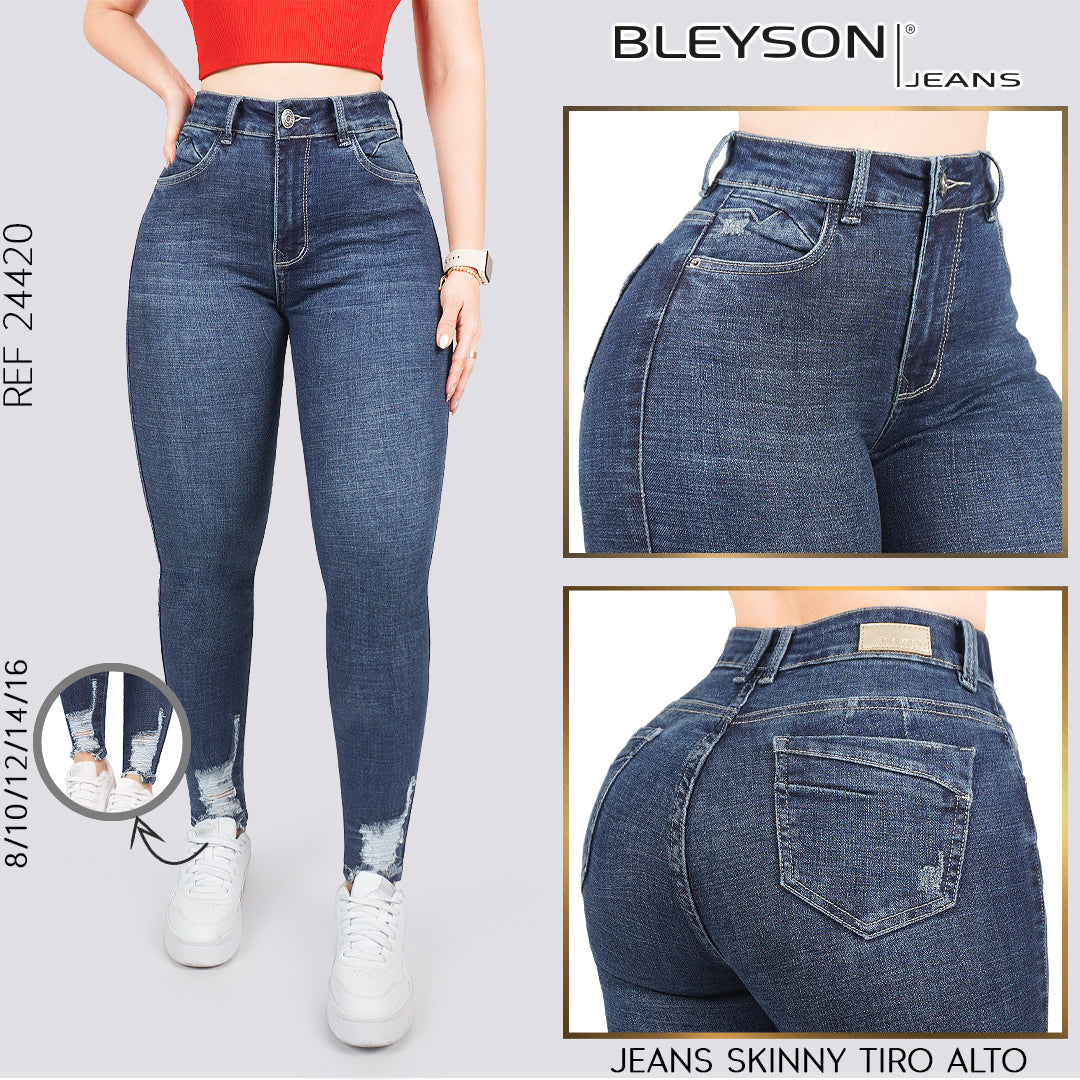 Jeans skinny tiro alto 24420