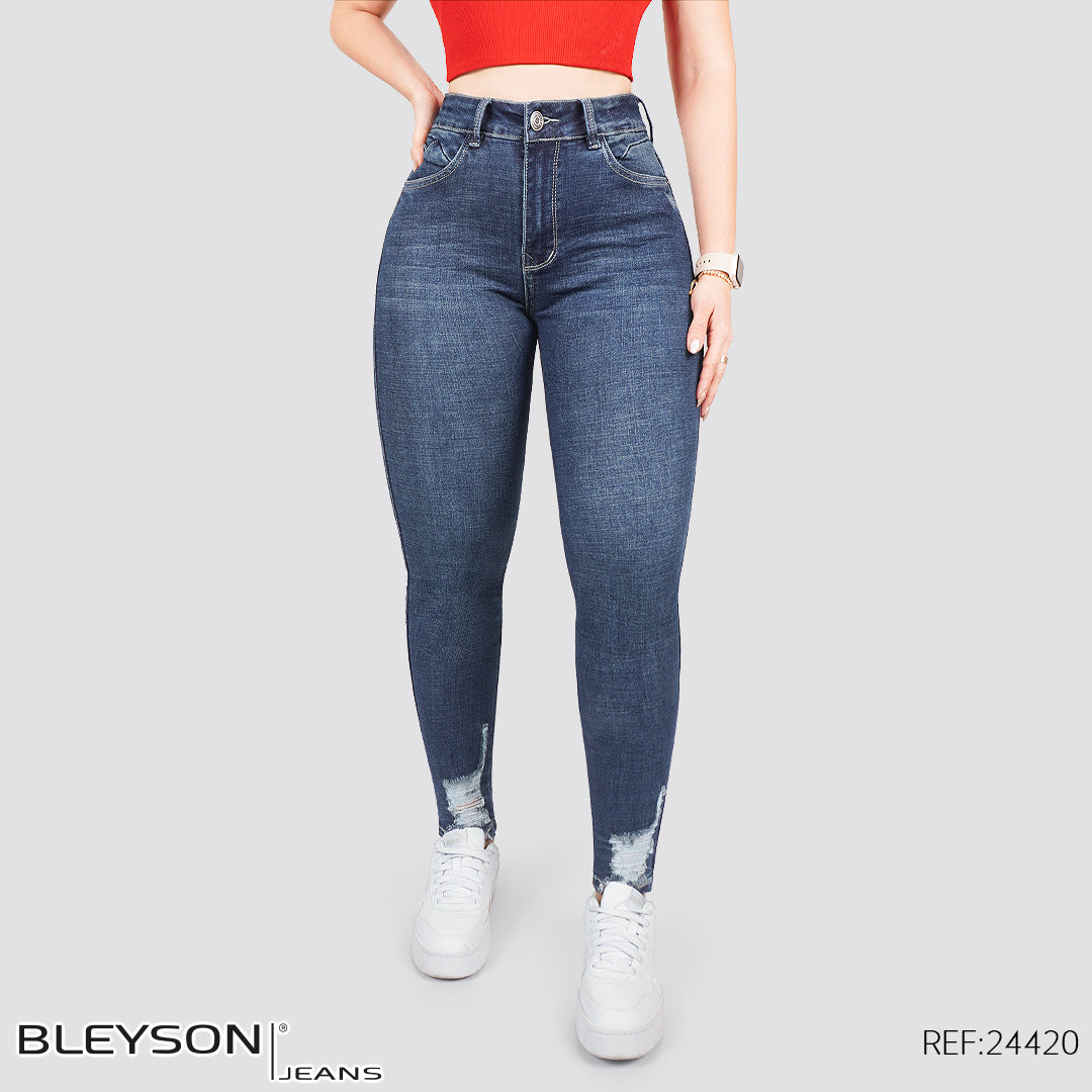 Jeans skinny tiro alto 24420