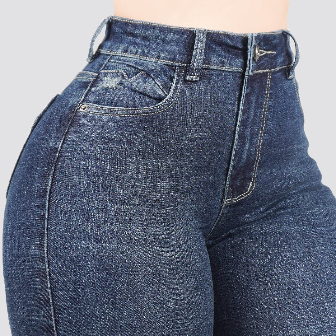 Jeans skinny tiro alto 24420