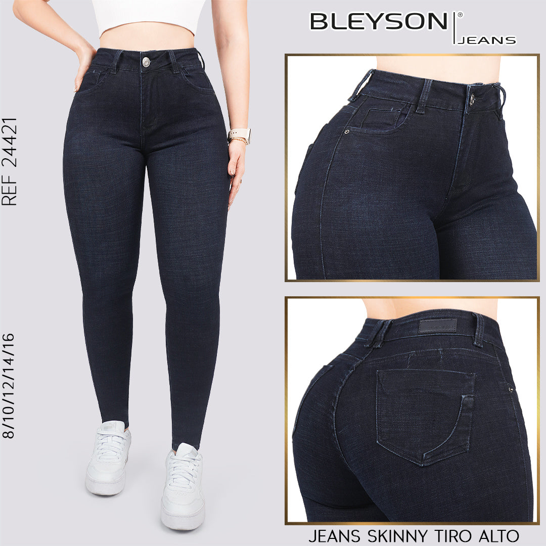 Jeans skinny tiro alto 24421