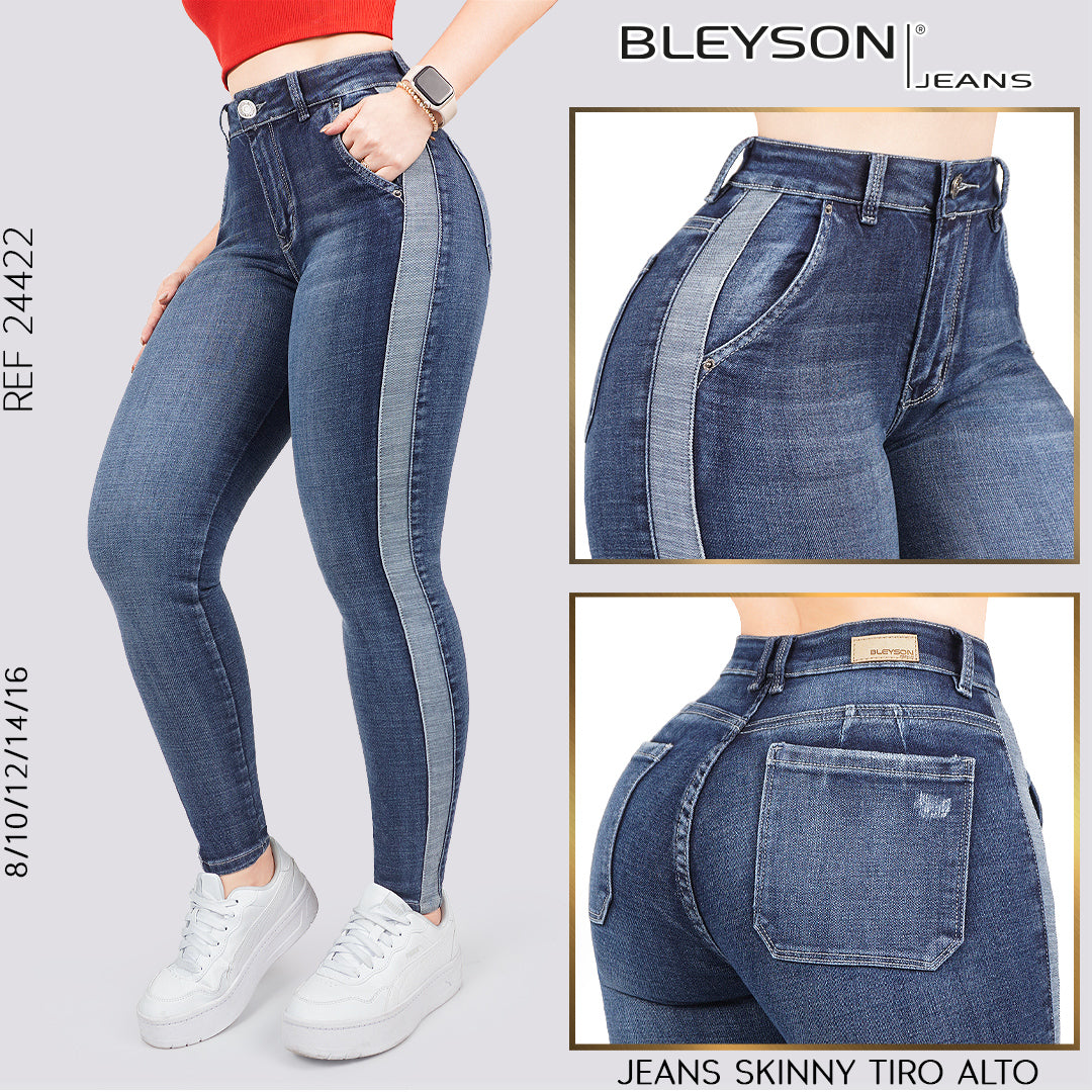 Jeans skinny tiro alto 24422