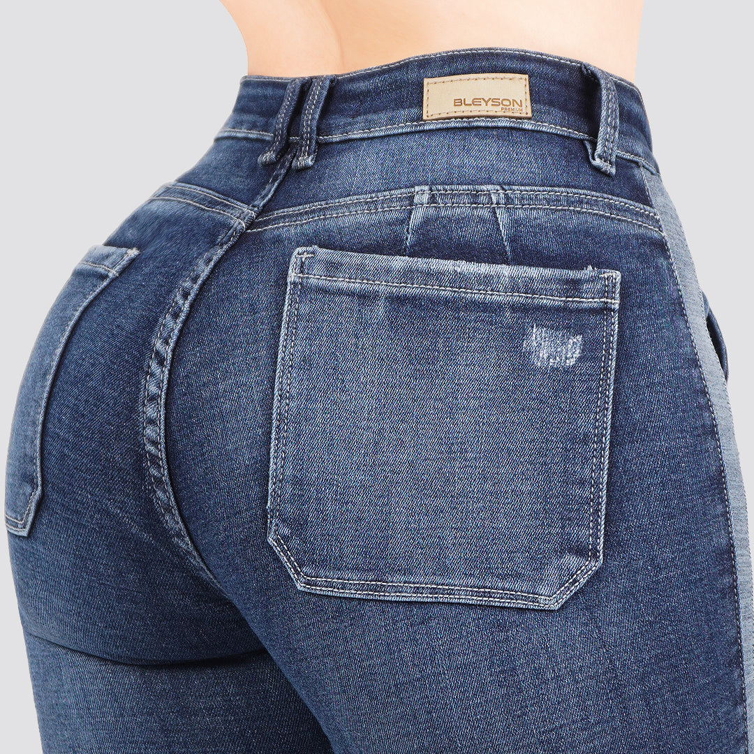 Jeans skinny tiro alto 24422