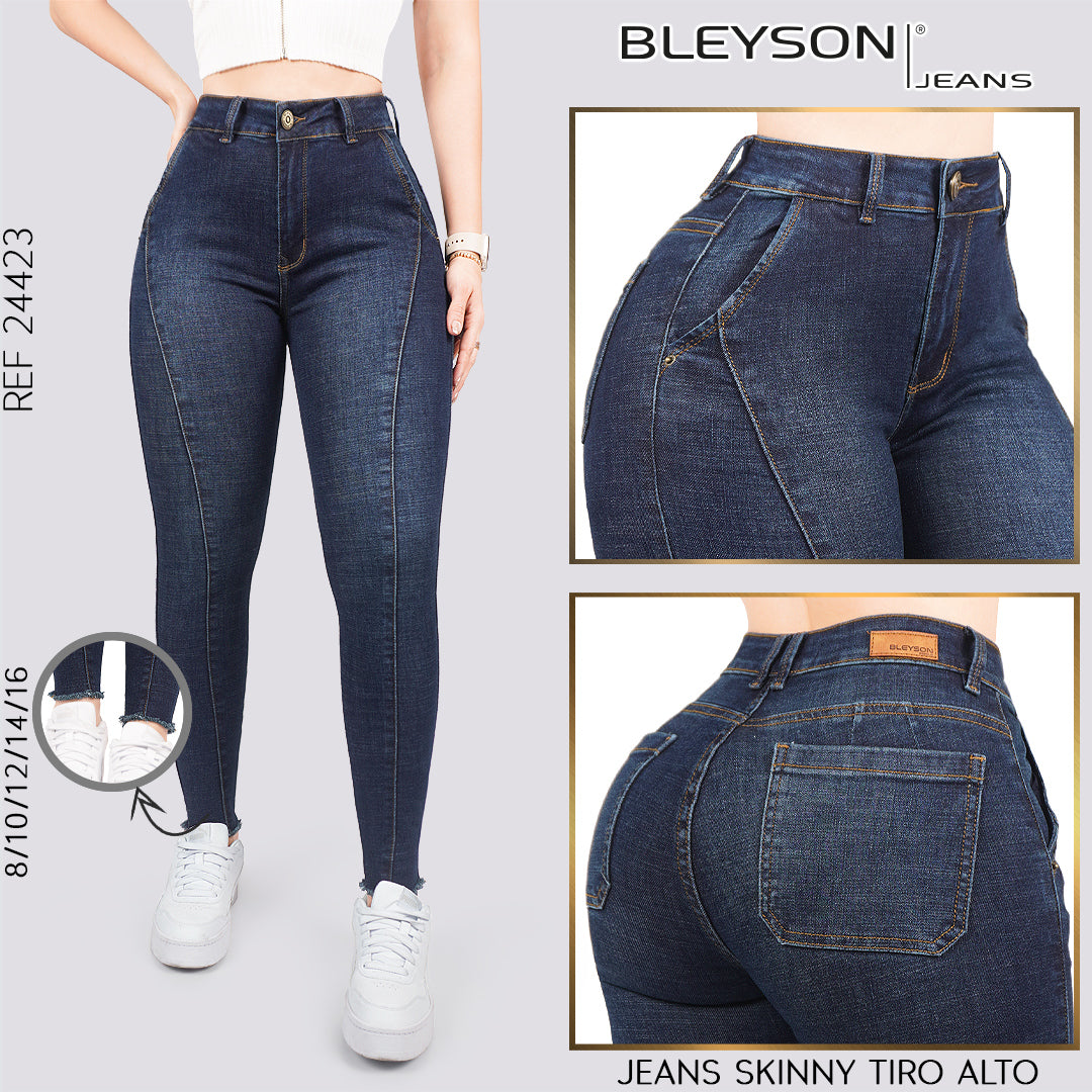 Jeans skinny tiro alto 24423