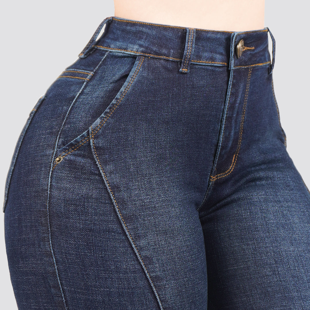 Jeans skinny tiro alto 24423
