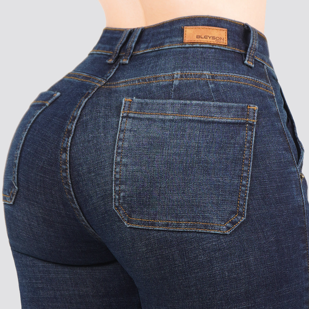 Jeans skinny tiro alto 24423