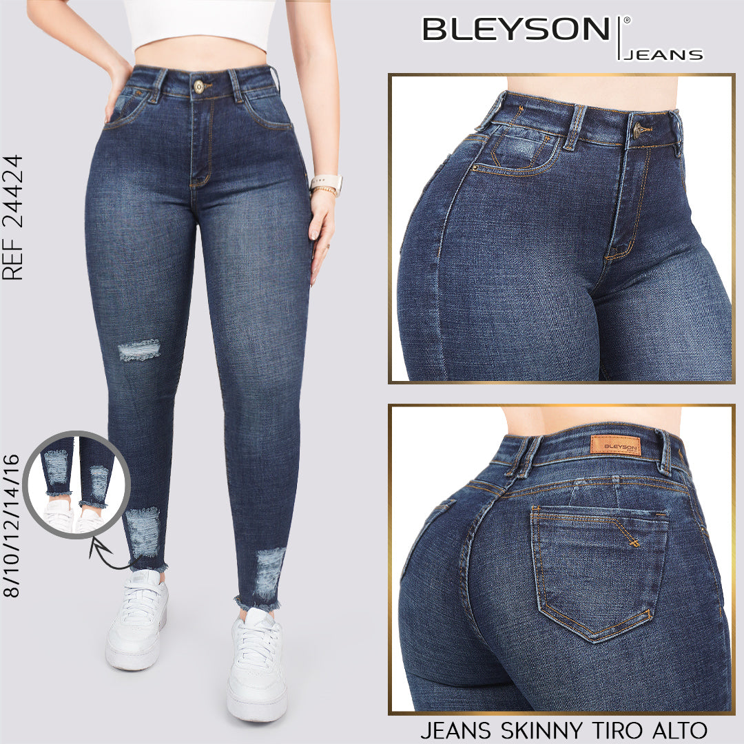 Jeans skinny tiro alto 24424
