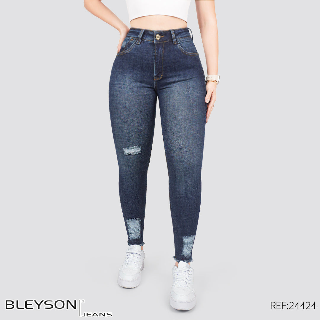 Jeans skinny tiro alto 24424