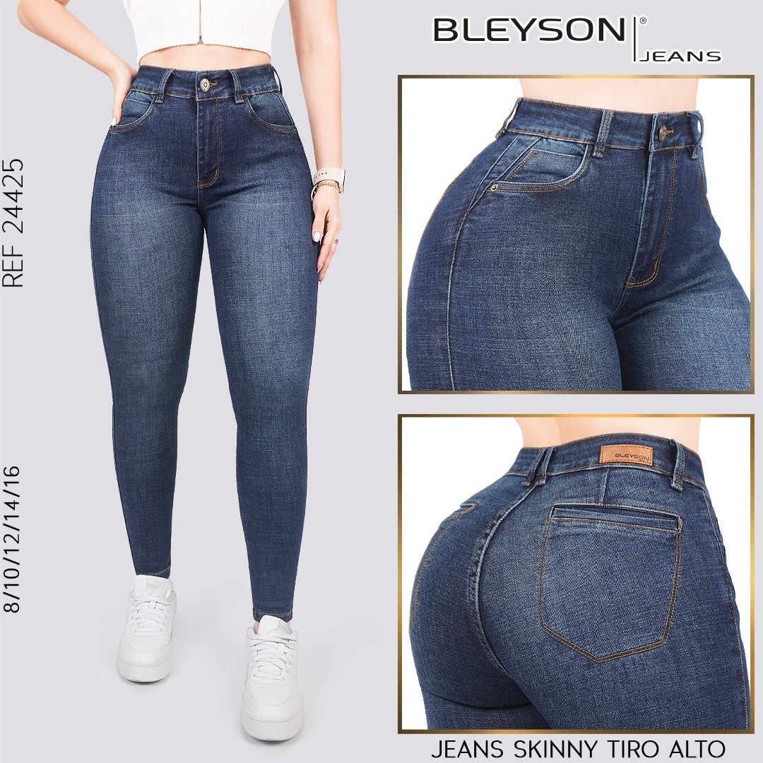 Jeans skinny tiro alto 24425