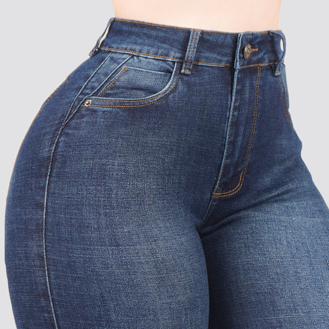 Jeans skinny tiro alto 24425