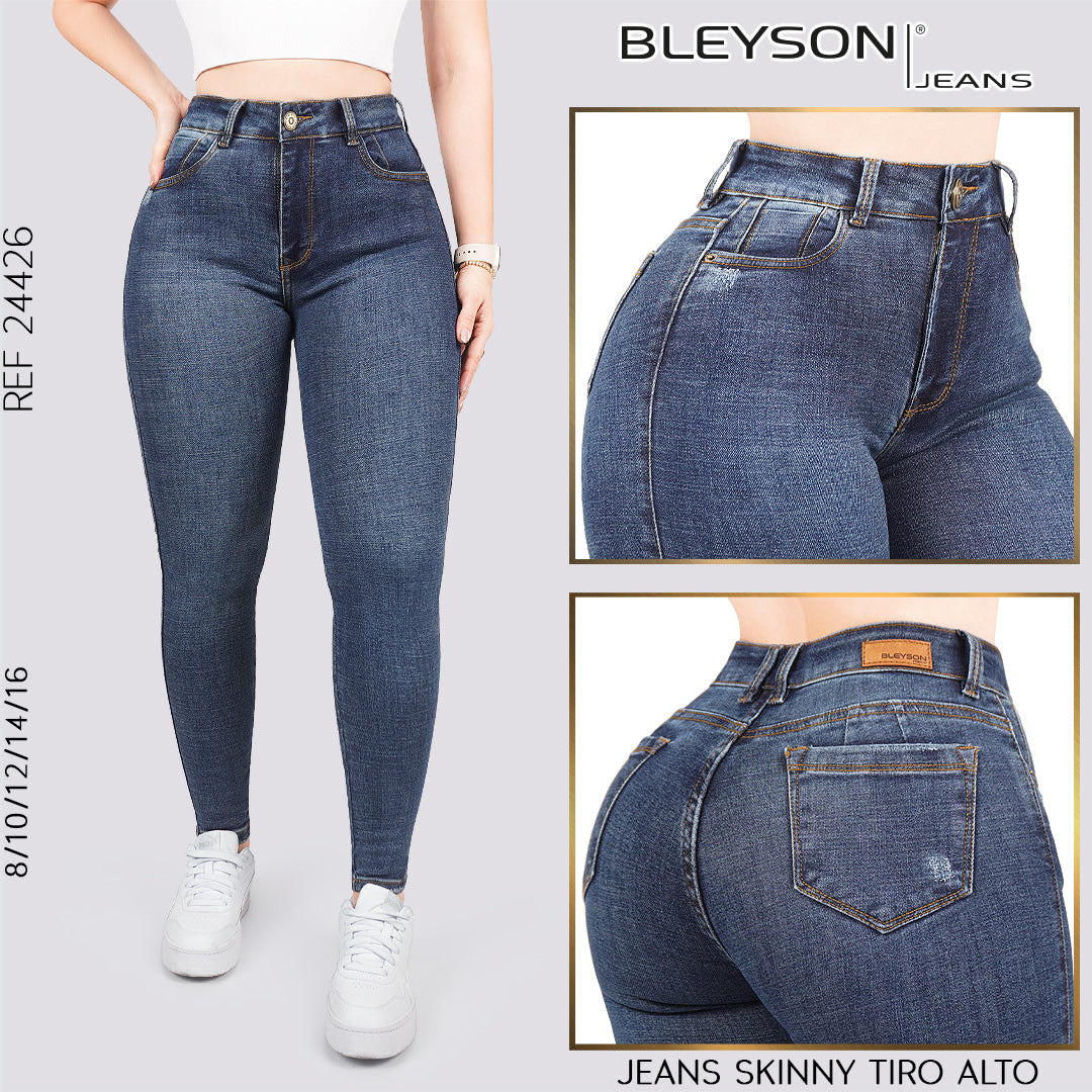 Jeans skinny tiro alto 24426