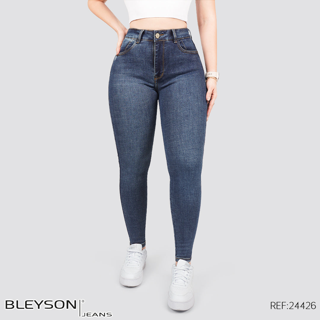 Jeans skinny tiro alto 24426