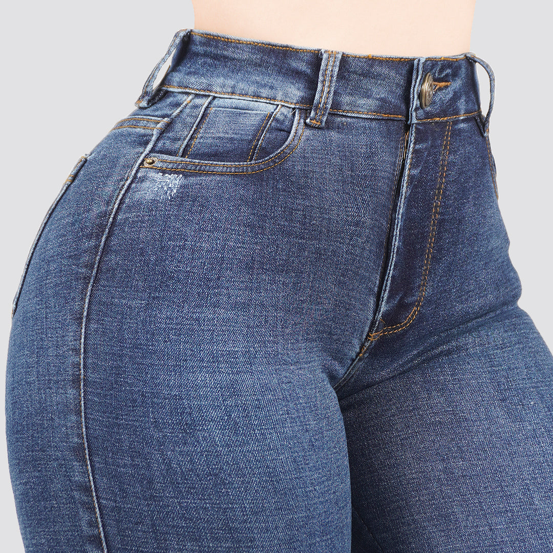 Jeans skinny tiro alto 24426