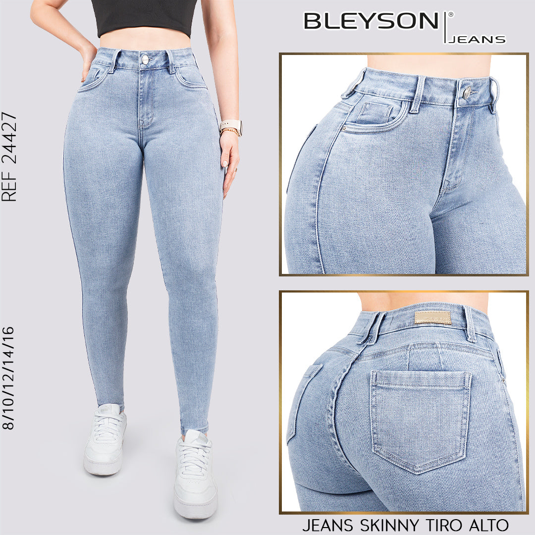 Jeans skinny tiro alto 24427