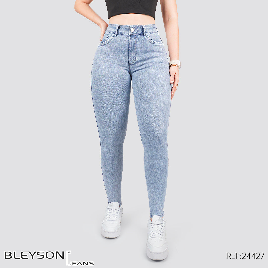 Jeans skinny tiro alto 24427