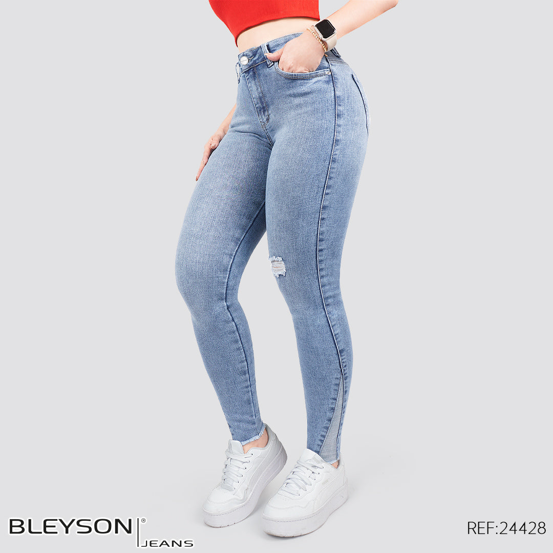 Jeans skinny tiro alto 24428