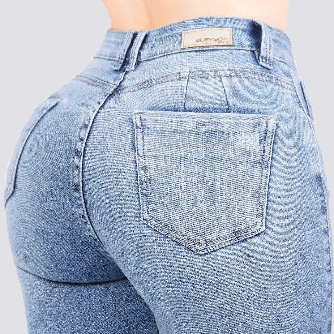 Jeans skinny tiro alto 24428