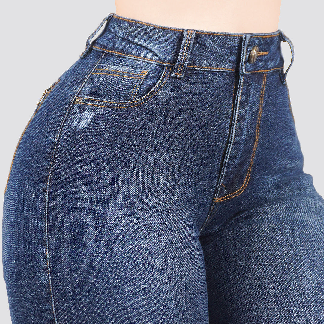 Jeans skinny tiro alto 24429