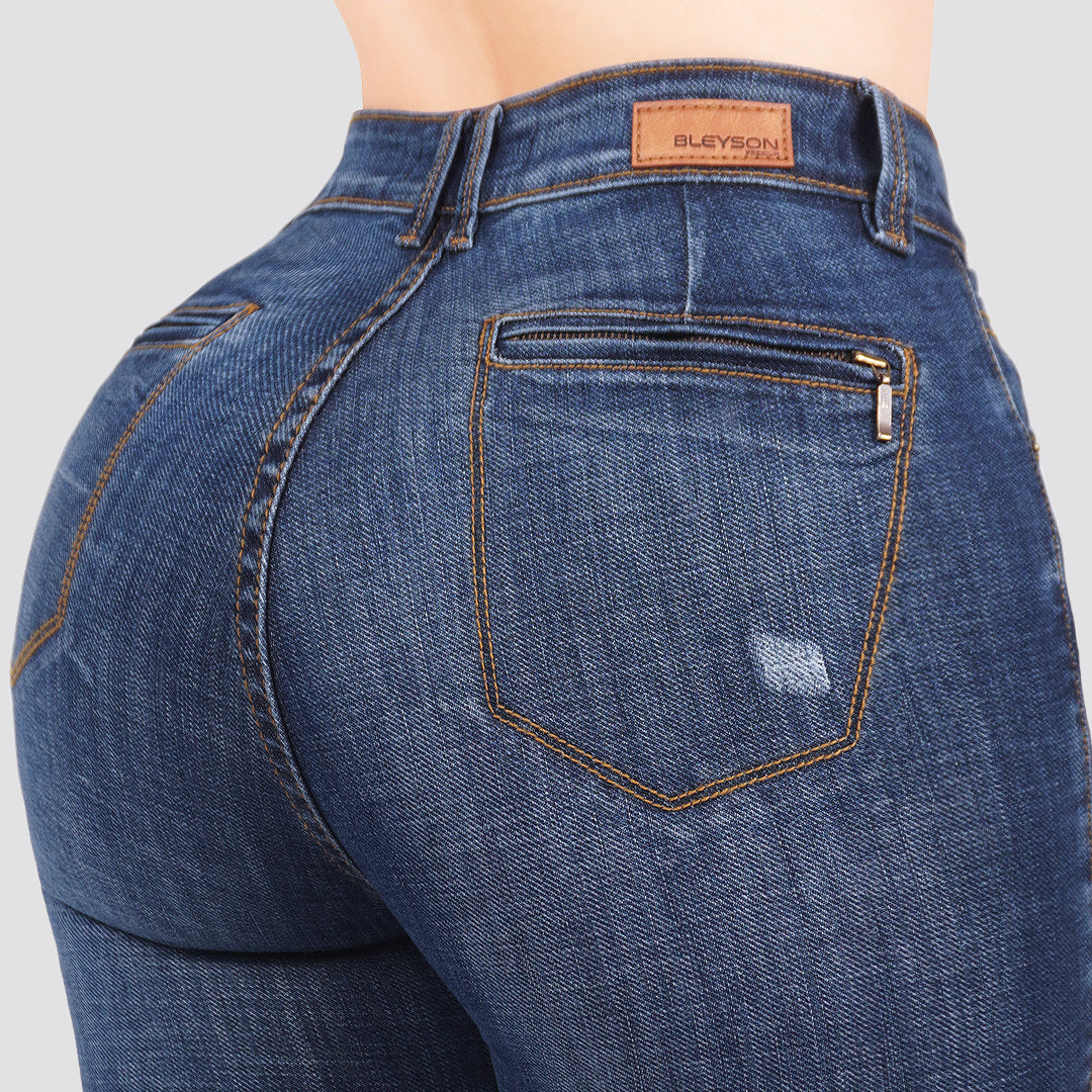 Jeans skinny tiro alto 24429