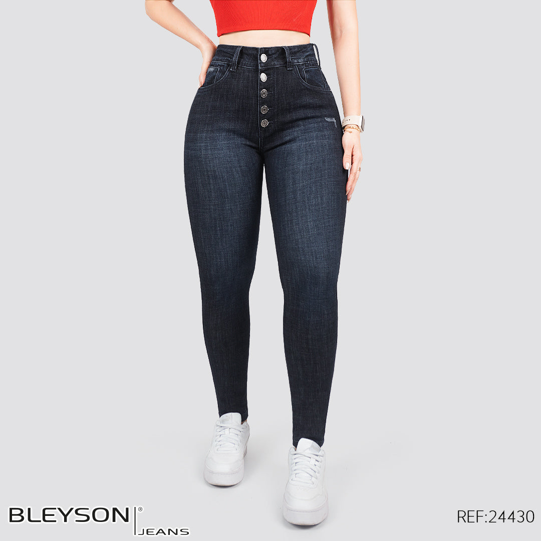 Jeans skinny tiro alto 24430