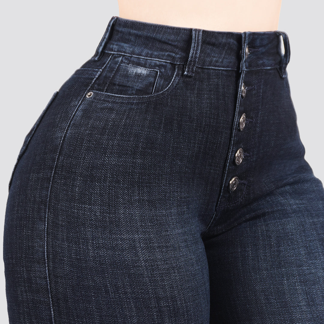 Jeans skinny tiro alto 24430