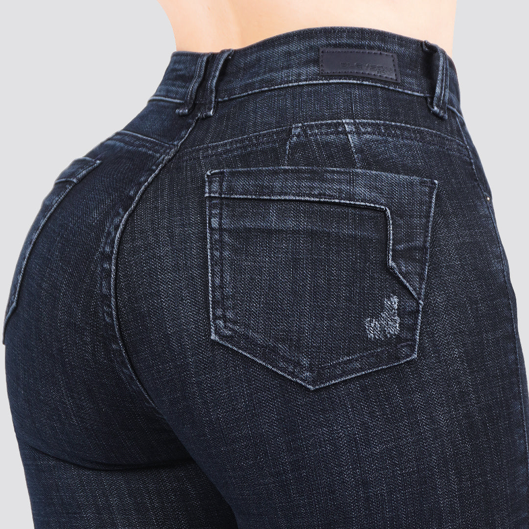 Jeans skinny tiro alto 24430