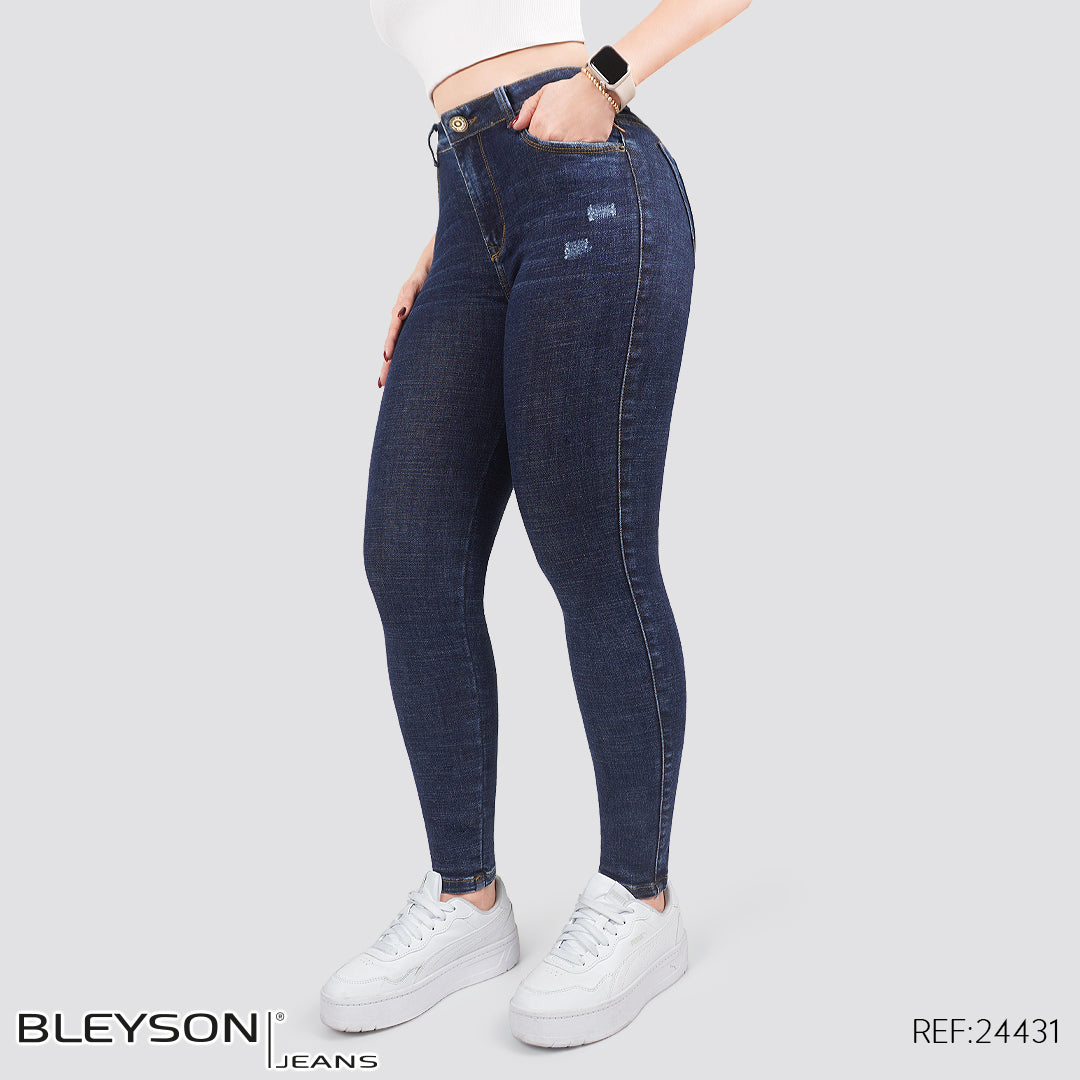 Jeans skinny tiro alto 24431