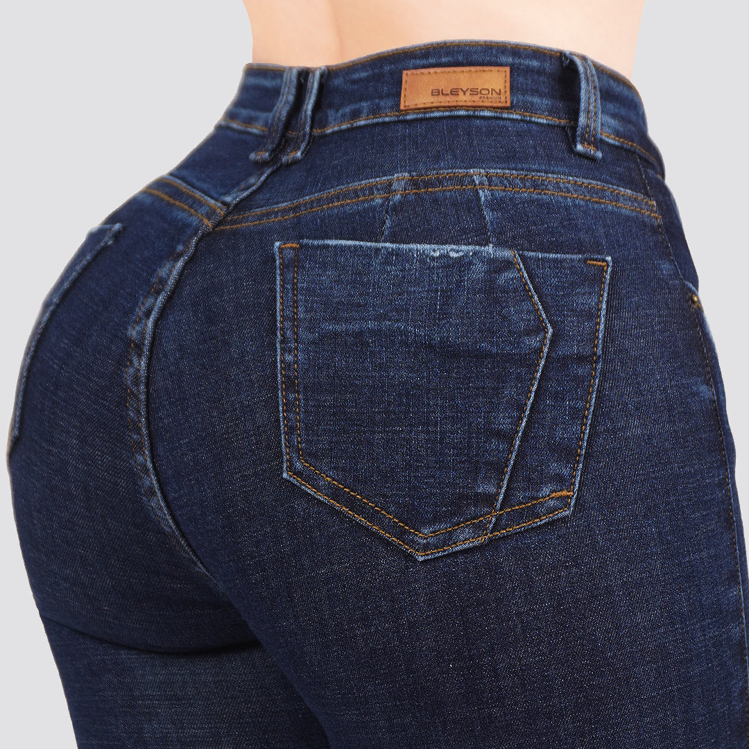 Jeans skinny tiro alto 24431