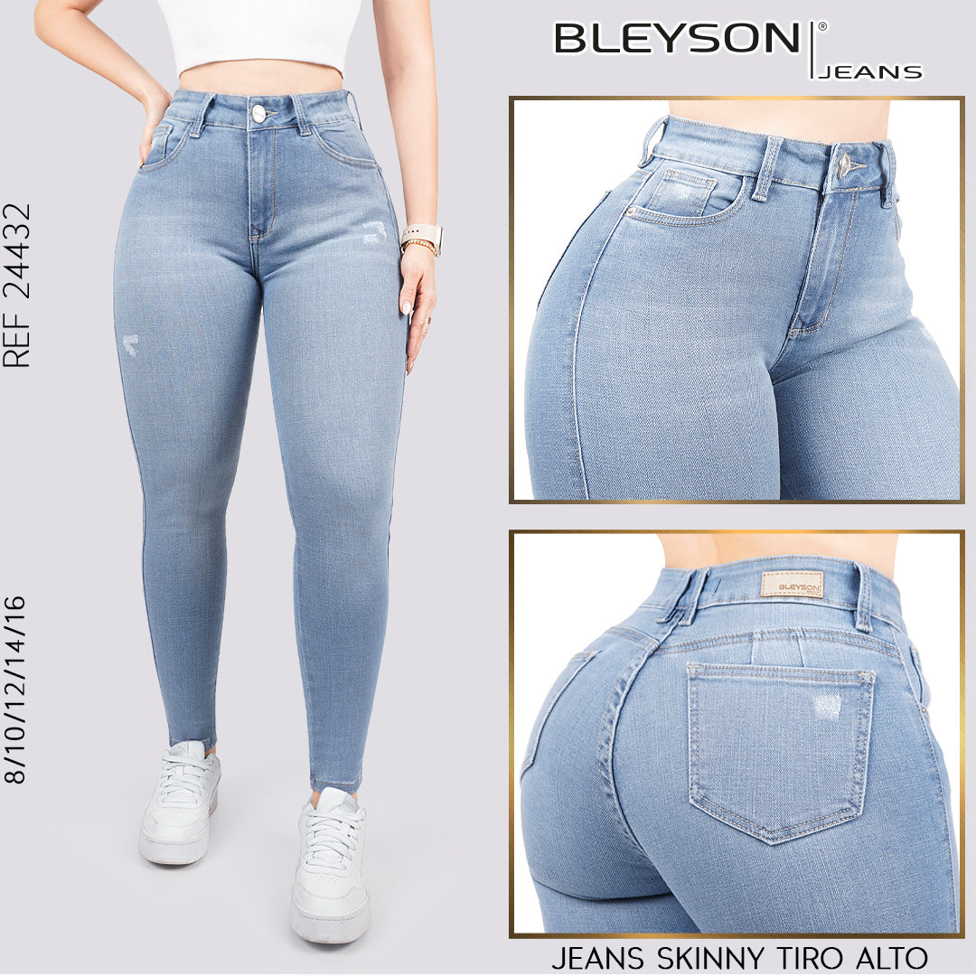 Jeans skinny tiro alto 24432