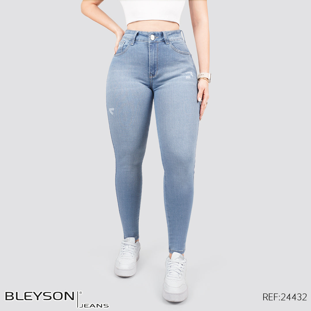 Jeans skinny tiro alto 24432