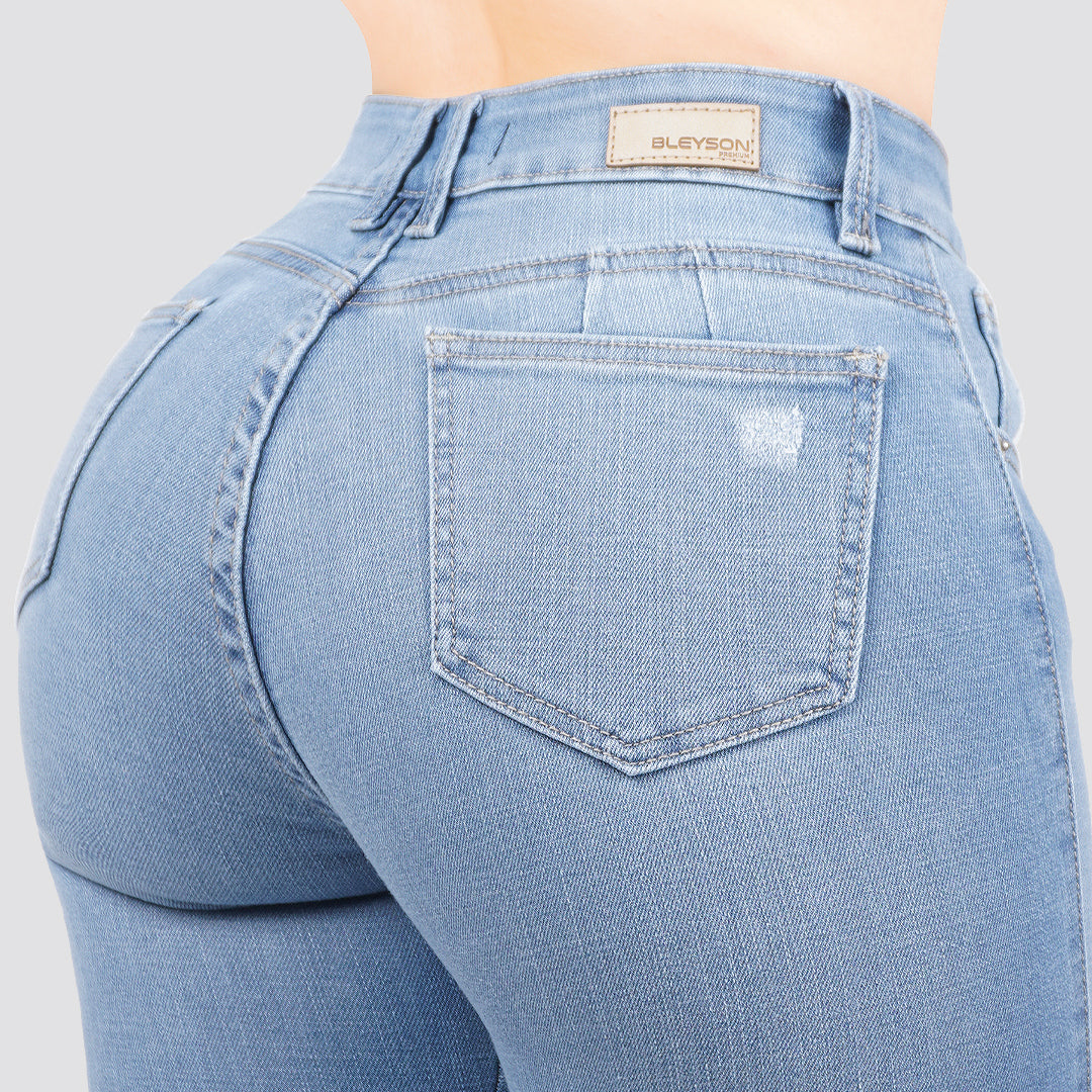 Jeans skinny tiro alto 24432