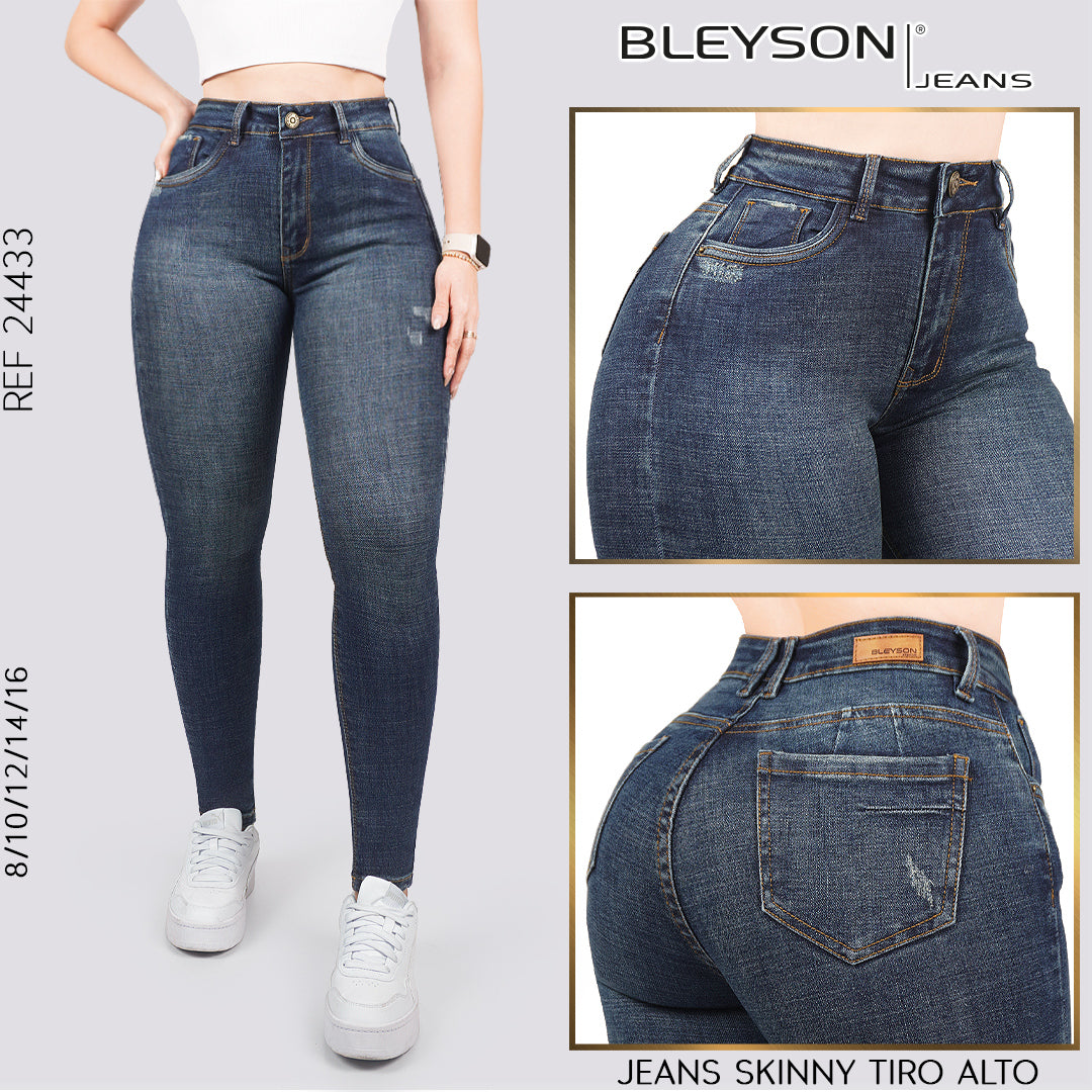 Jeans skinny tiro alto 24433