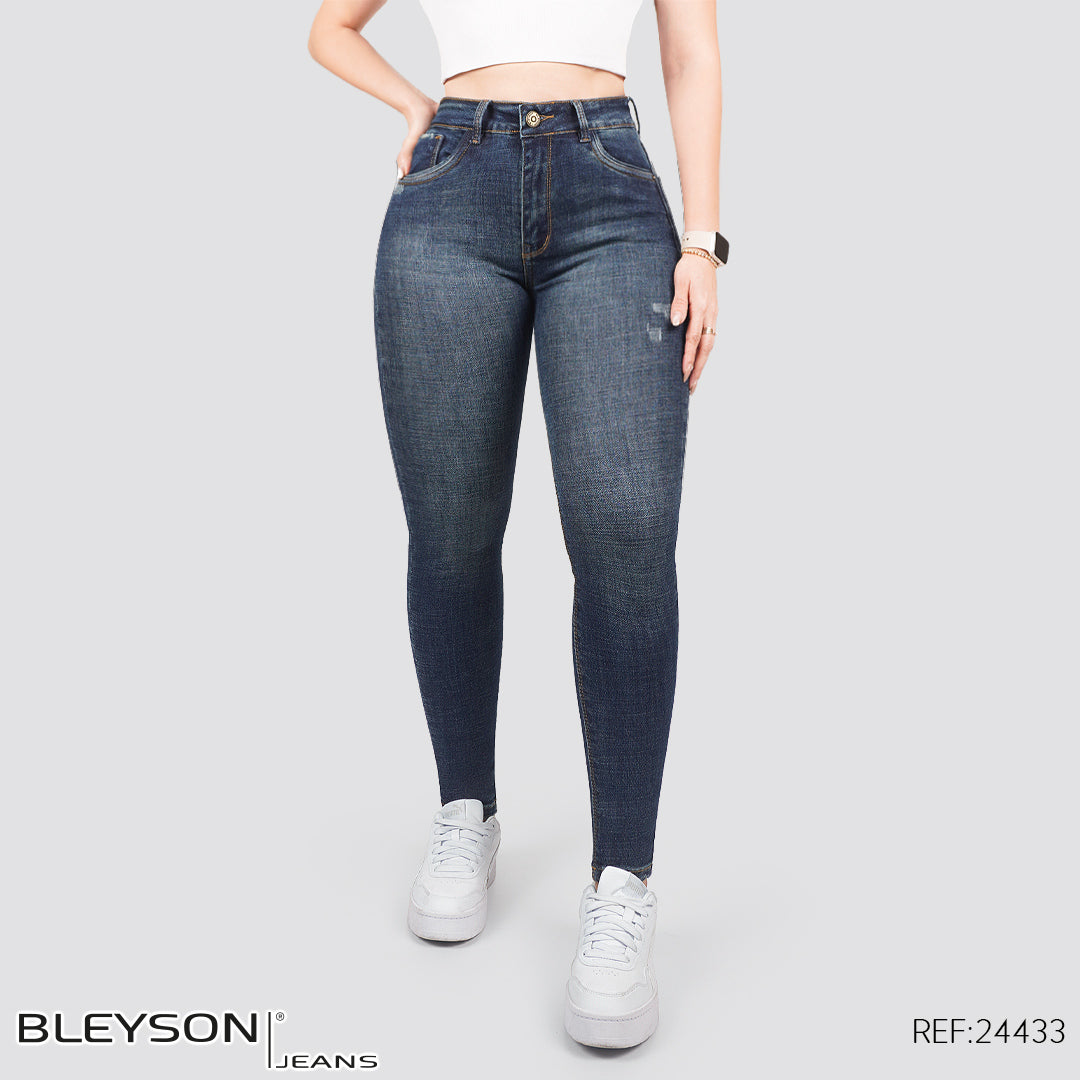Jeans skinny tiro alto 24433