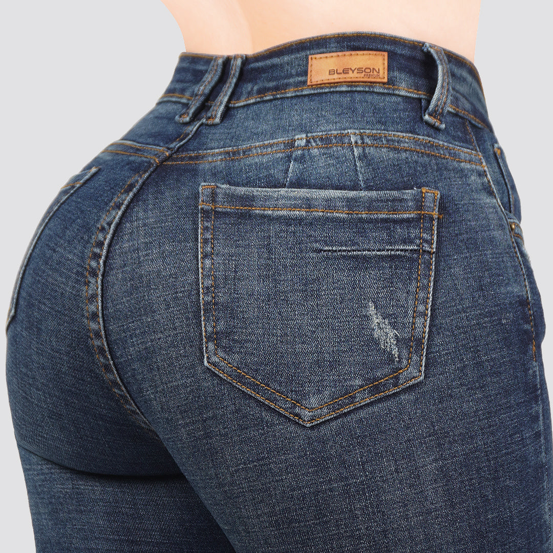 Jeans skinny tiro alto 24433