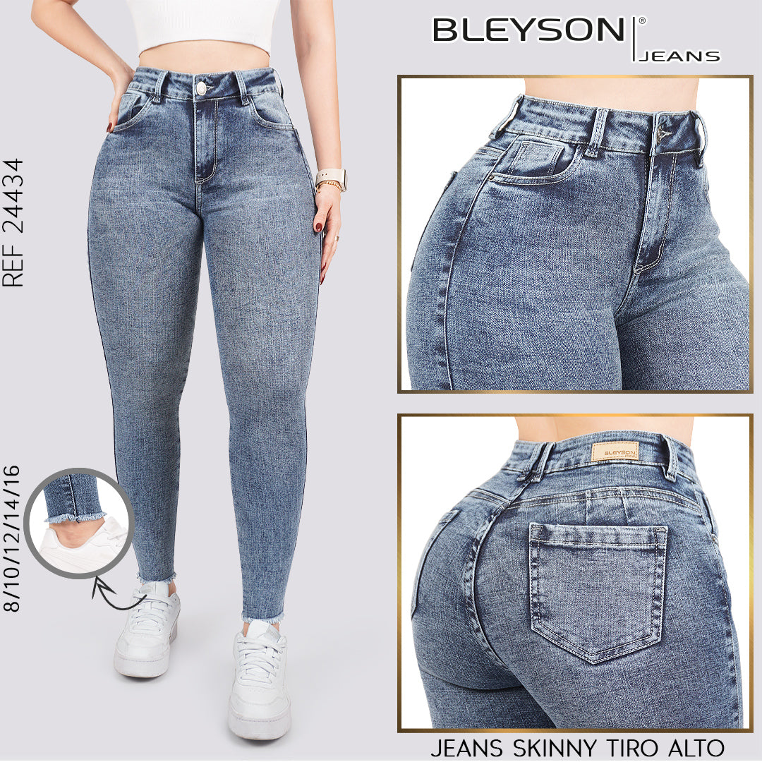 Jeans skinny tiro alto 24434