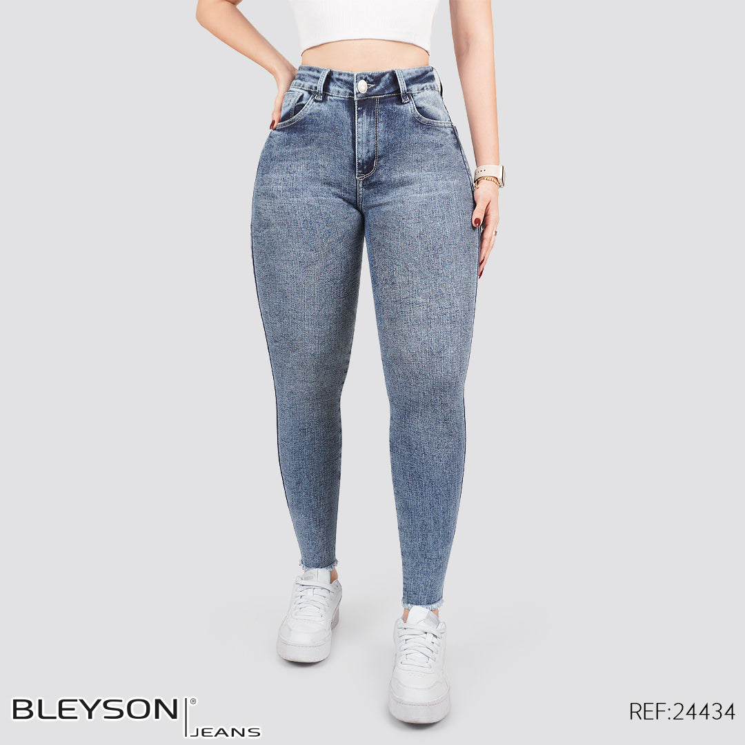 Jeans skinny tiro alto 24434