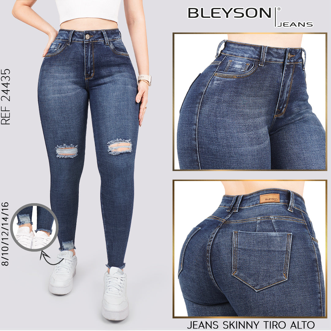 Jeans skinny tiro alto 24435