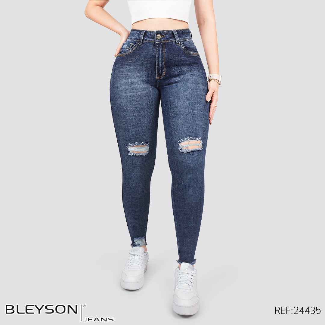 Jeans skinny tiro alto 24435