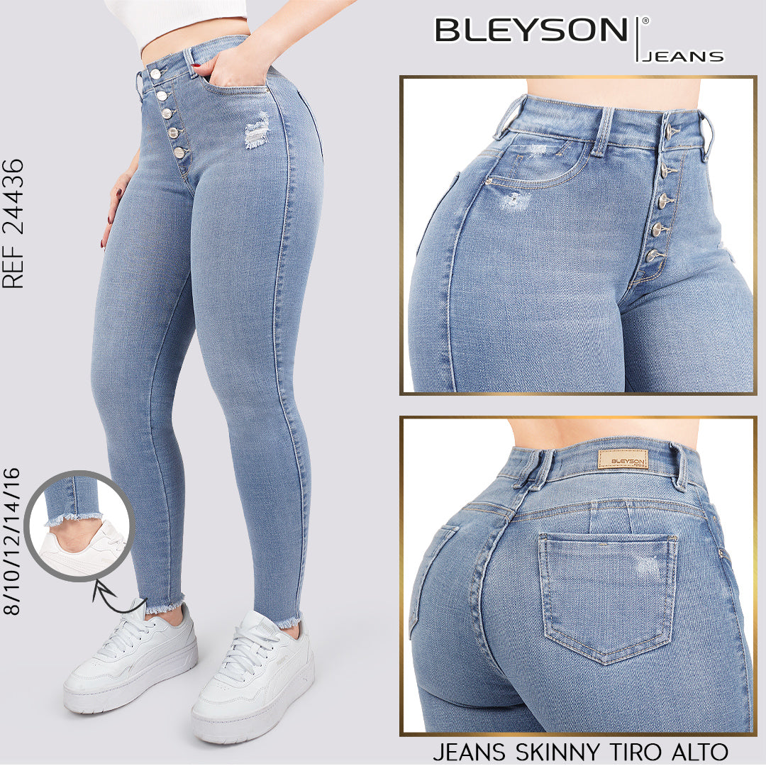 Jeans skinny tiro alto 24436