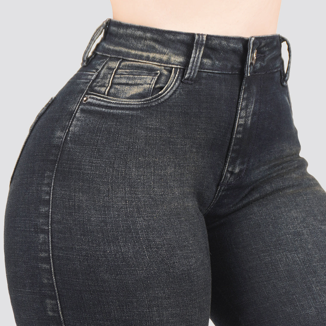 Jeans skinny tiro alto 24437