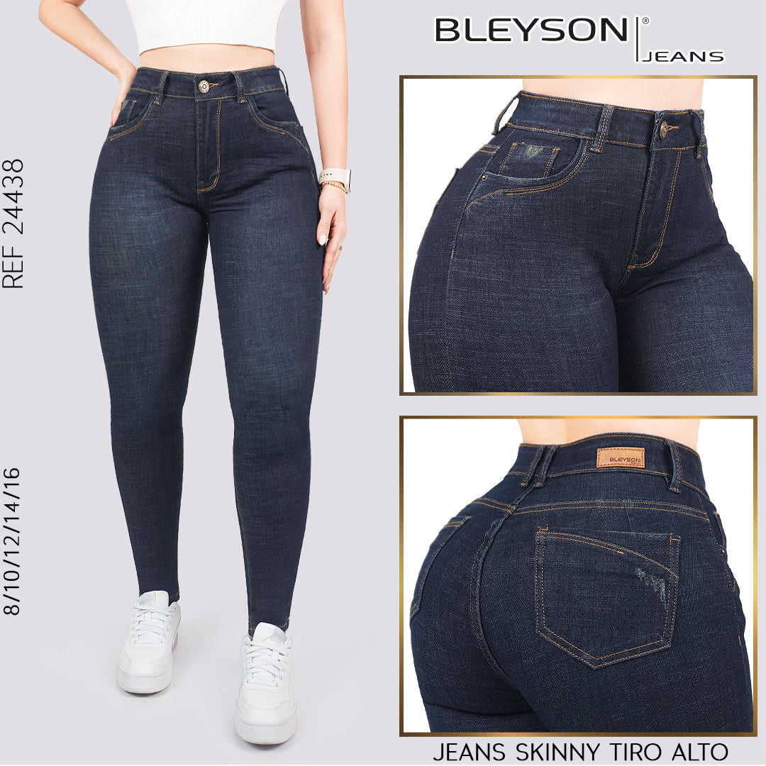 Jeans skinny tiro alto 24438